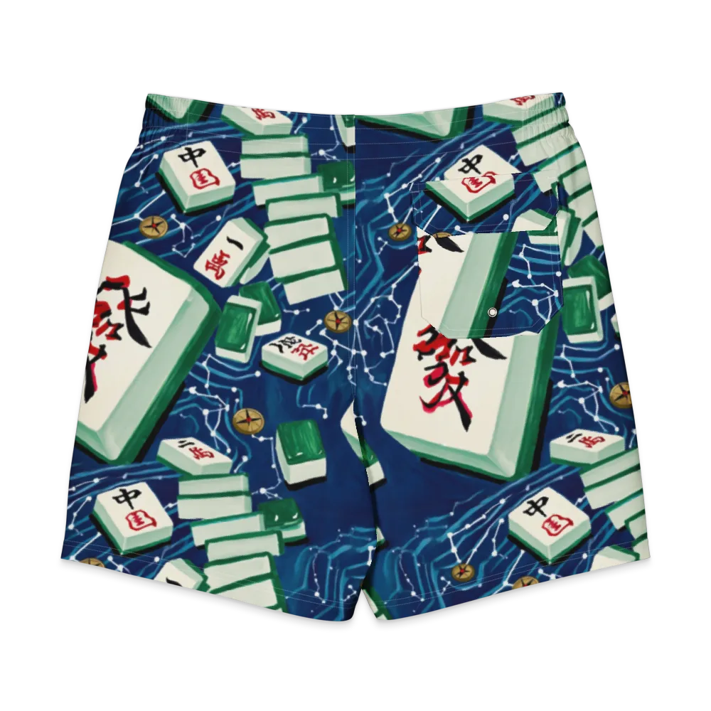 Compass Almanac on Men's Board Shorts — Back