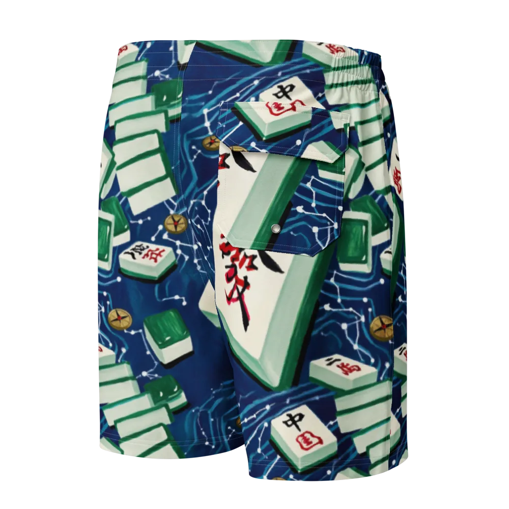 Compass Almanac on Men's Board Shorts — Back