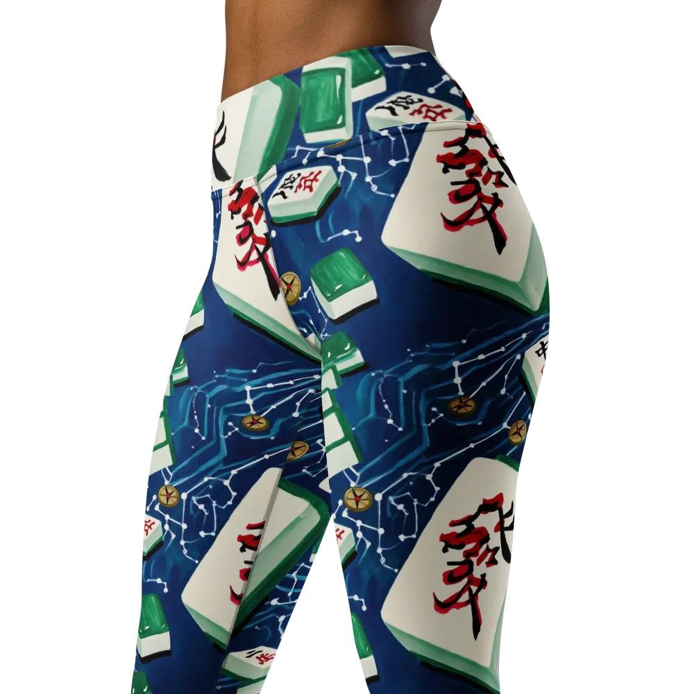 Compass Almanac on Yoga Leggings — Left Front