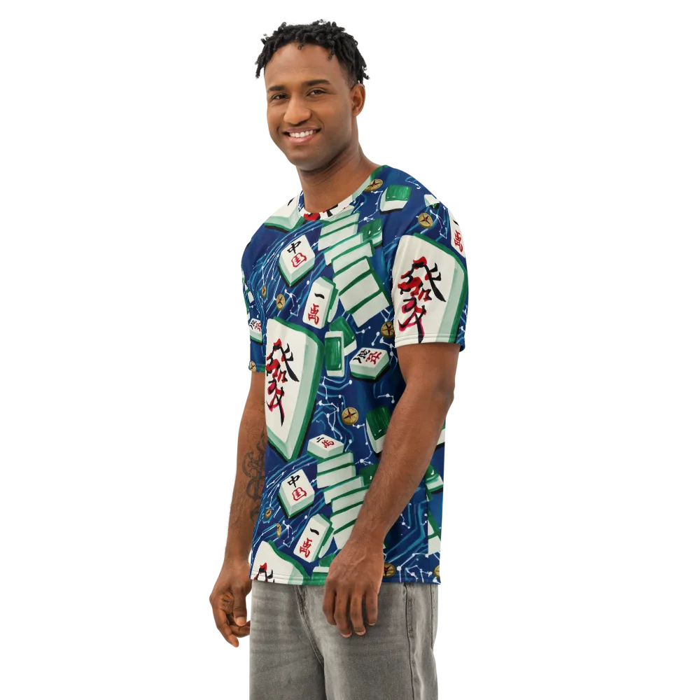 Compass Almanac on Men's Cotton Crew Neck T-Shirt — Left Front