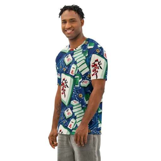 Compass Almanac on a Men's Cotton Crew Neck T-Shirt