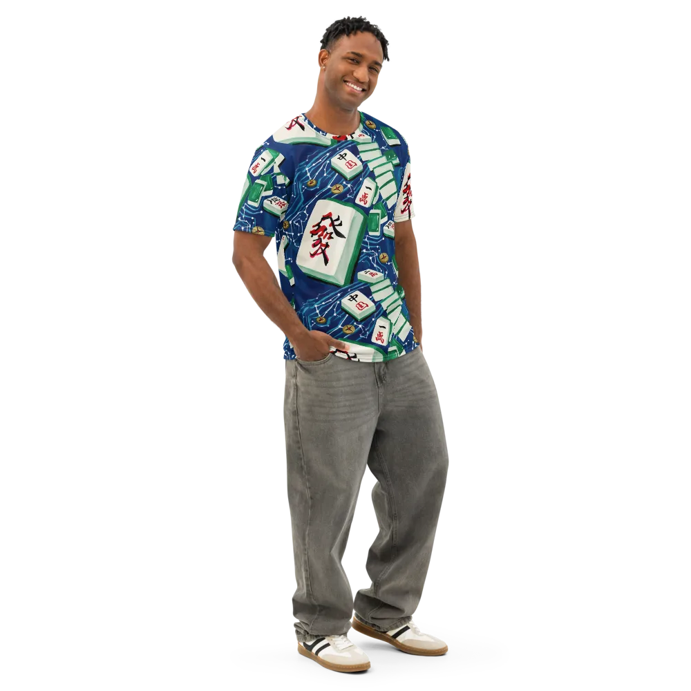 Compass Almanac on Men's Cotton Crew Neck T-Shirt — Right Front