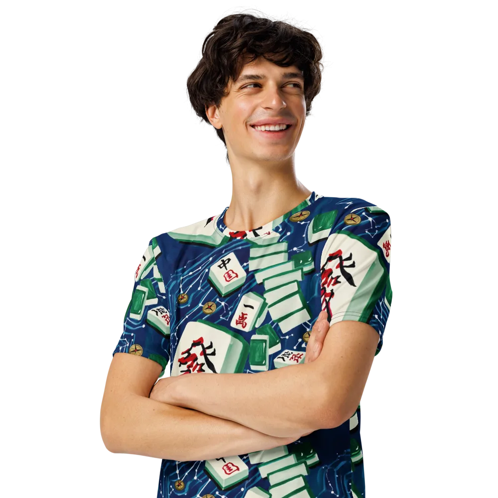 Compass Almanac on Men's Crew Neck T-Shirt — Left Front