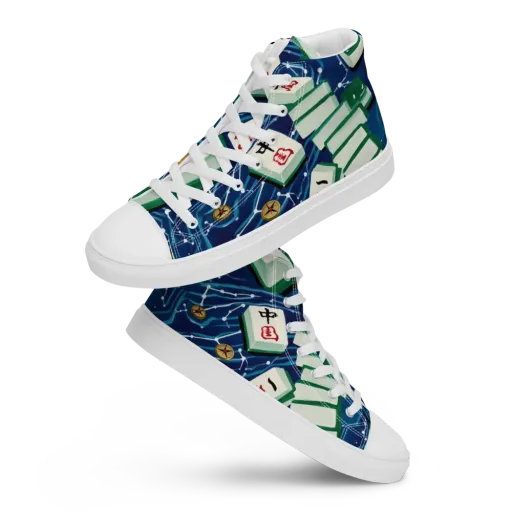 Compass Almanac on a Men's High Top Canvas Shoes