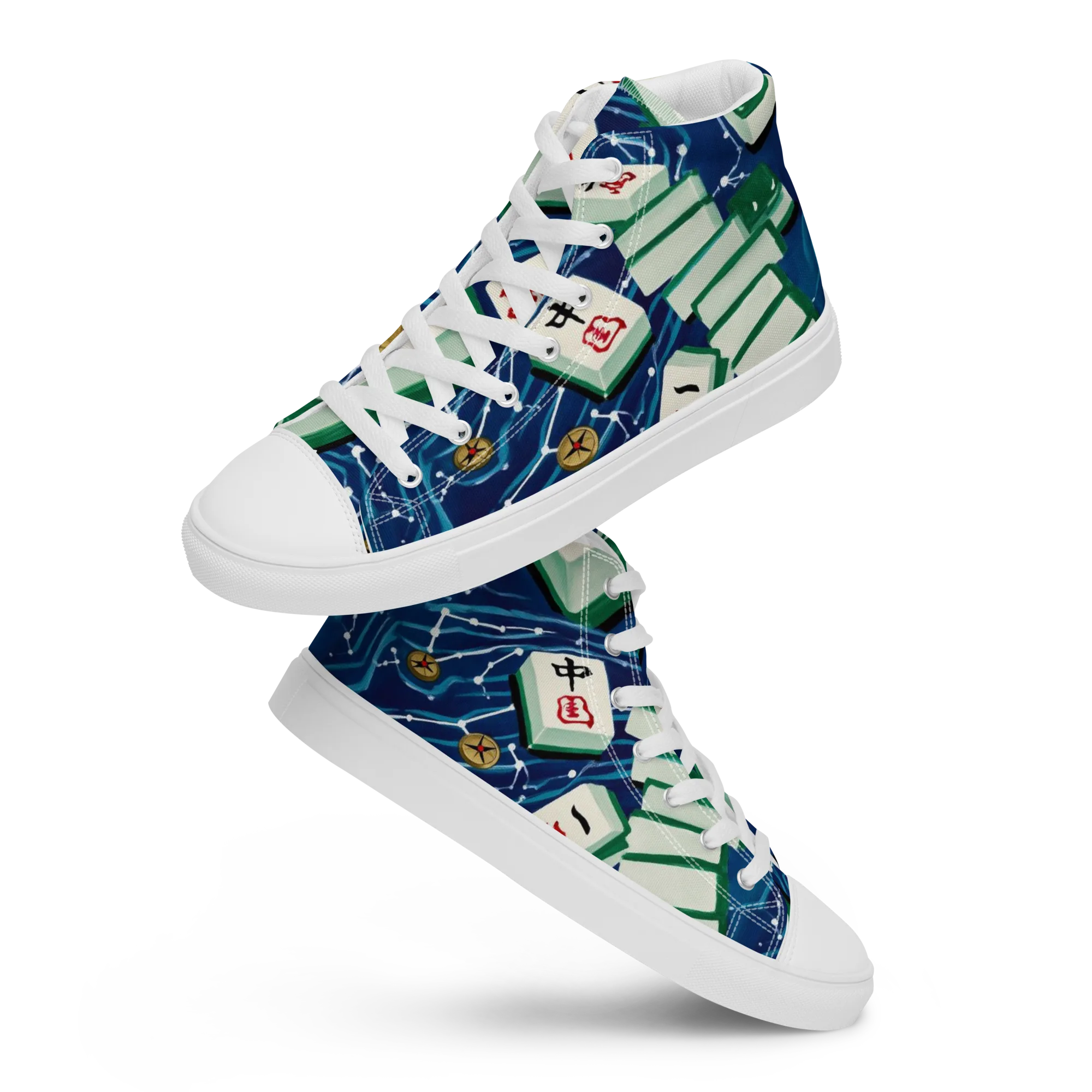 Compass Almanac on Women's High Top Canvas Shoes — Front