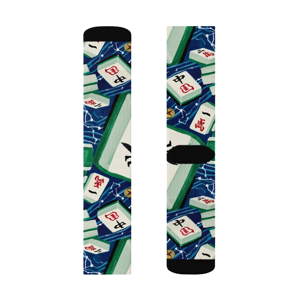 Compass Almanac on Socks — Right Sock