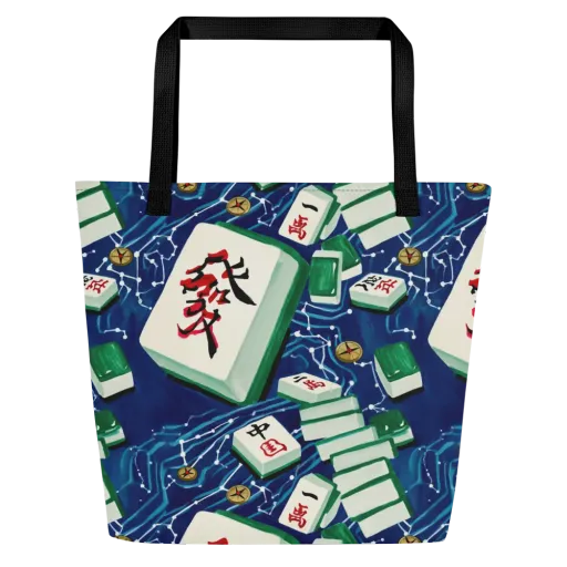 Compass Almanac on a Large Tote Bag W/ Pocket