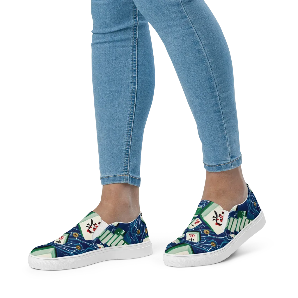 Compass Almanac on Women's Slip-On Canvas Shoes — Front