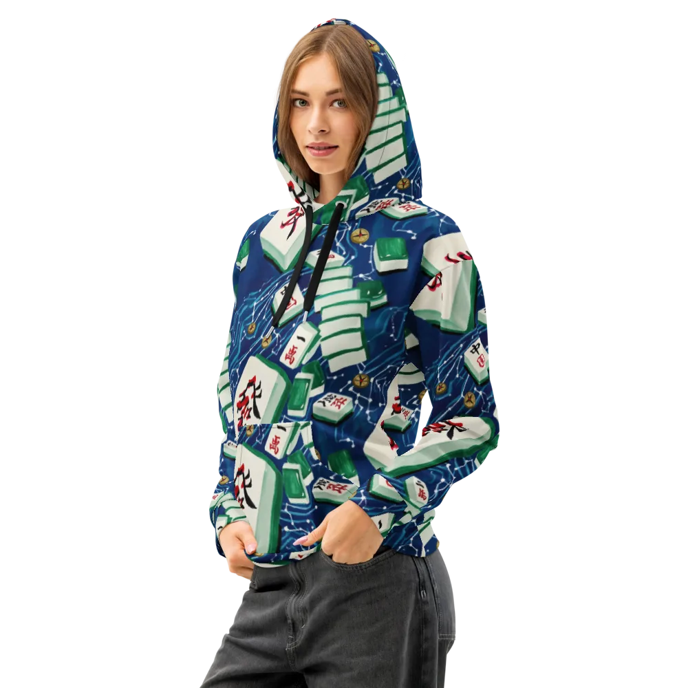 Compass Almanac on Cotton Hoodie — Left Front