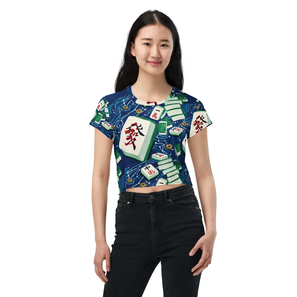 Compass Almanac on Crop Tee — Front