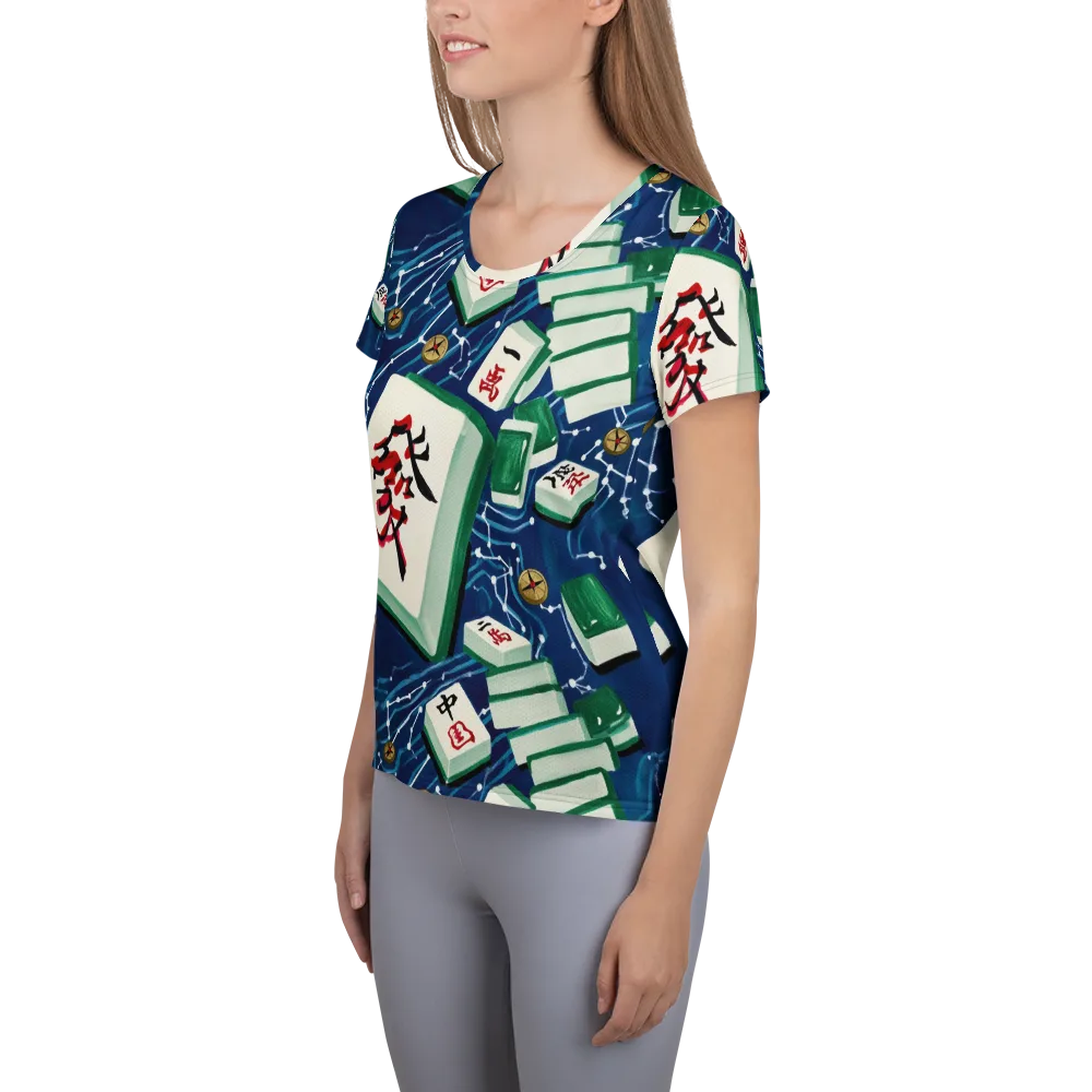 Compass Almanac on Women's Athletic T-Shirt — Left