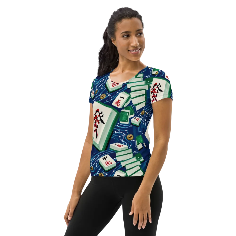 Compass Almanac on Women's Athletic T-Shirt — Left