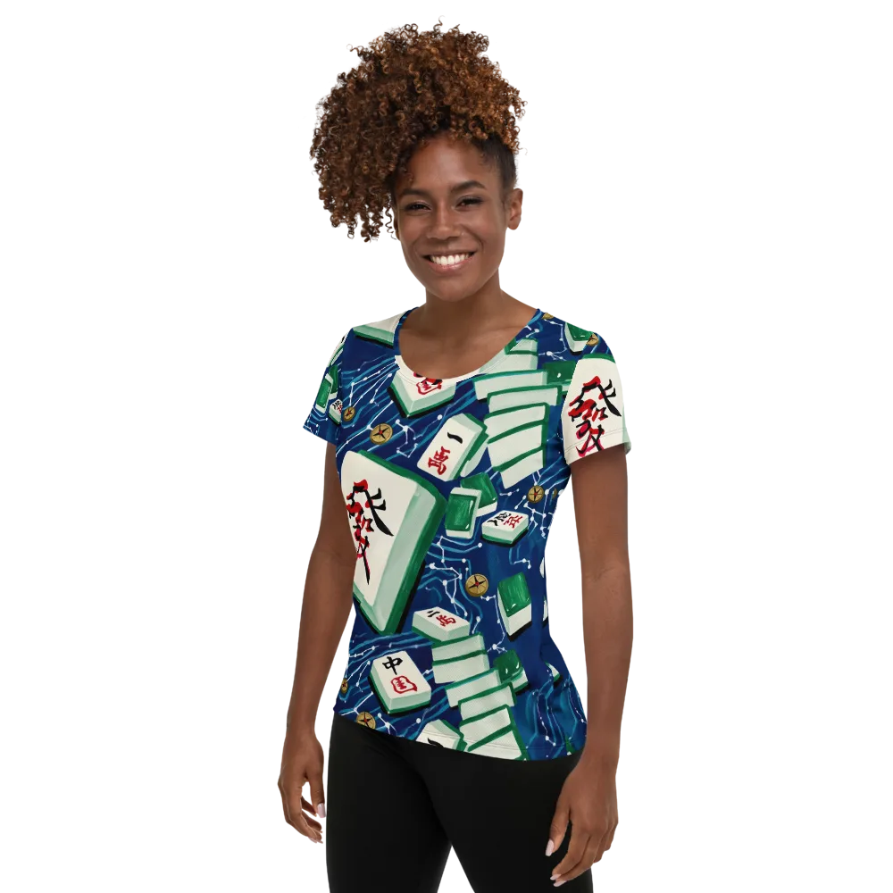 Compass Almanac on Women's Athletic T-Shirt — Left