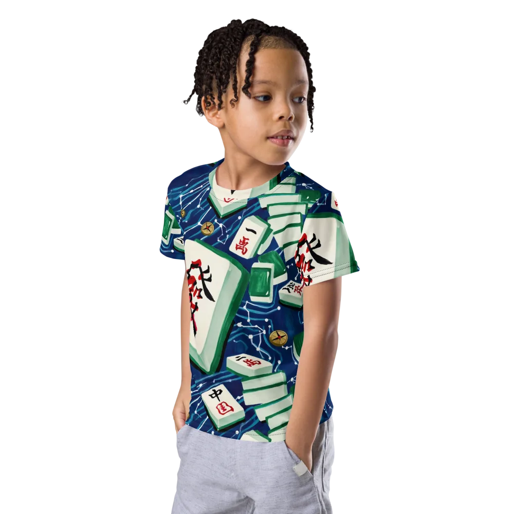 Compass Almanac on Kids Crew Neck T-Shirt — Left Front