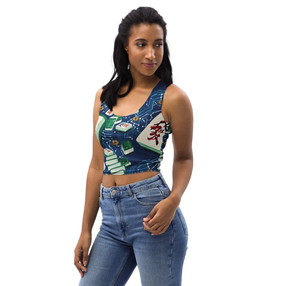 Compass Almanac on Crop Top — Left Front