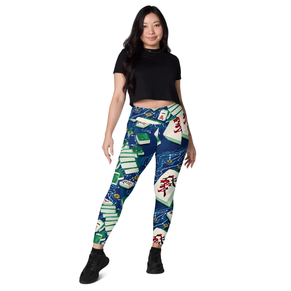 Compass Almanac on Leggings with Pockets — Front