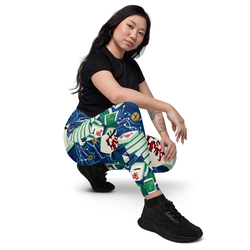 Compass Almanac on Leggings with Pockets — Right Front