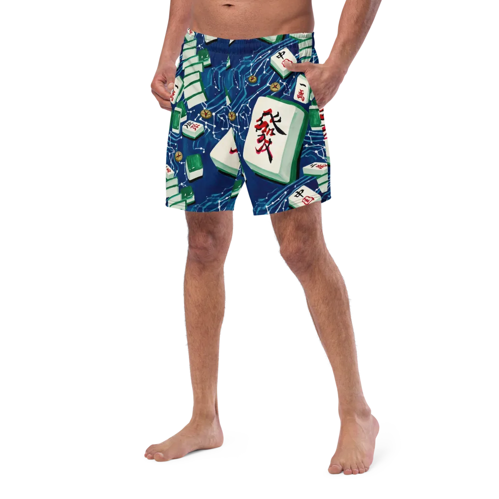 Compass Almanac on Swim Trunks — Left Front