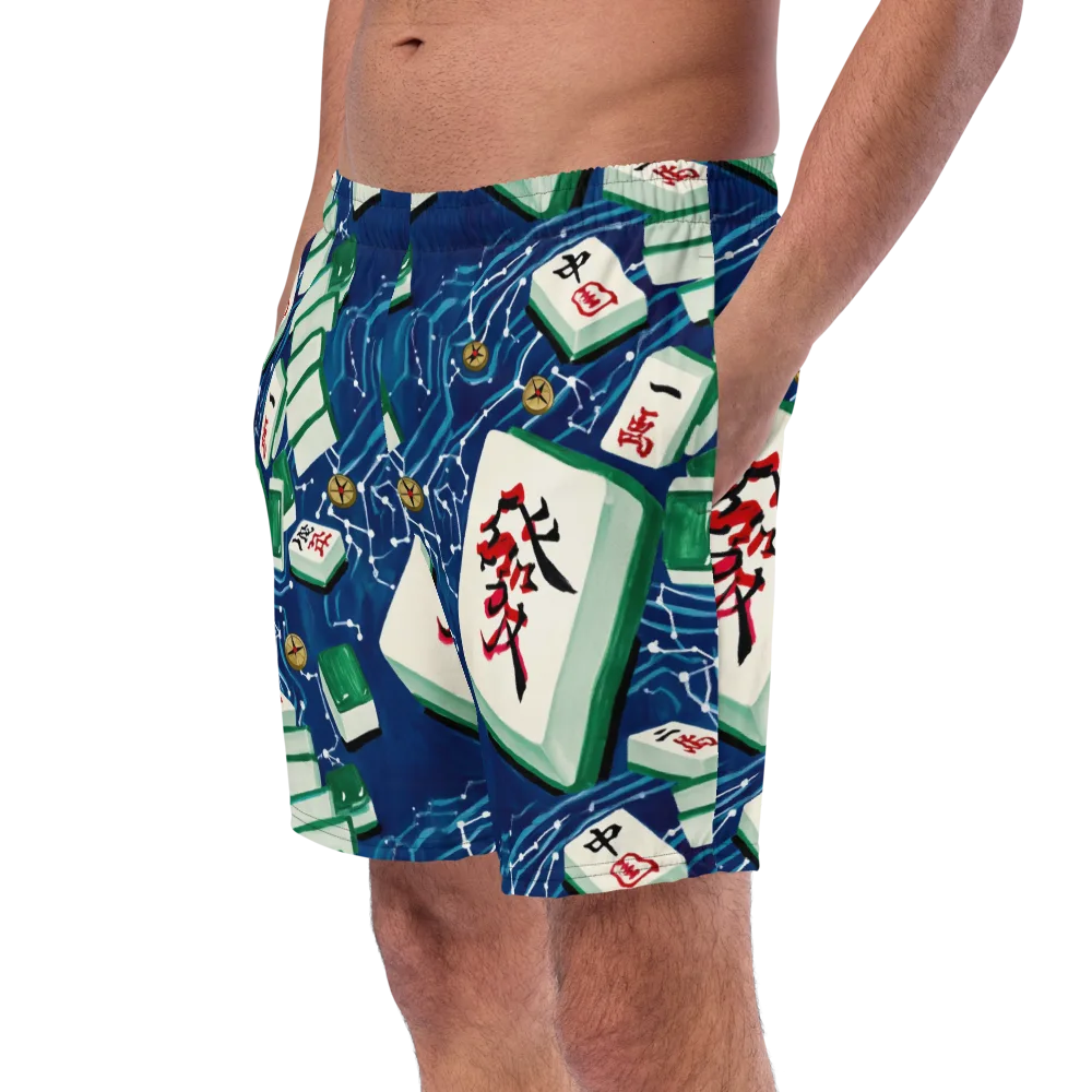 Compass Almanac on Swim Trunks — Left Front