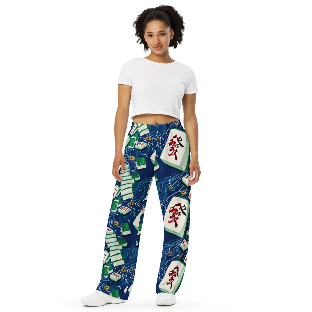 Compass Almanac on Wide-Leg Pants — Front