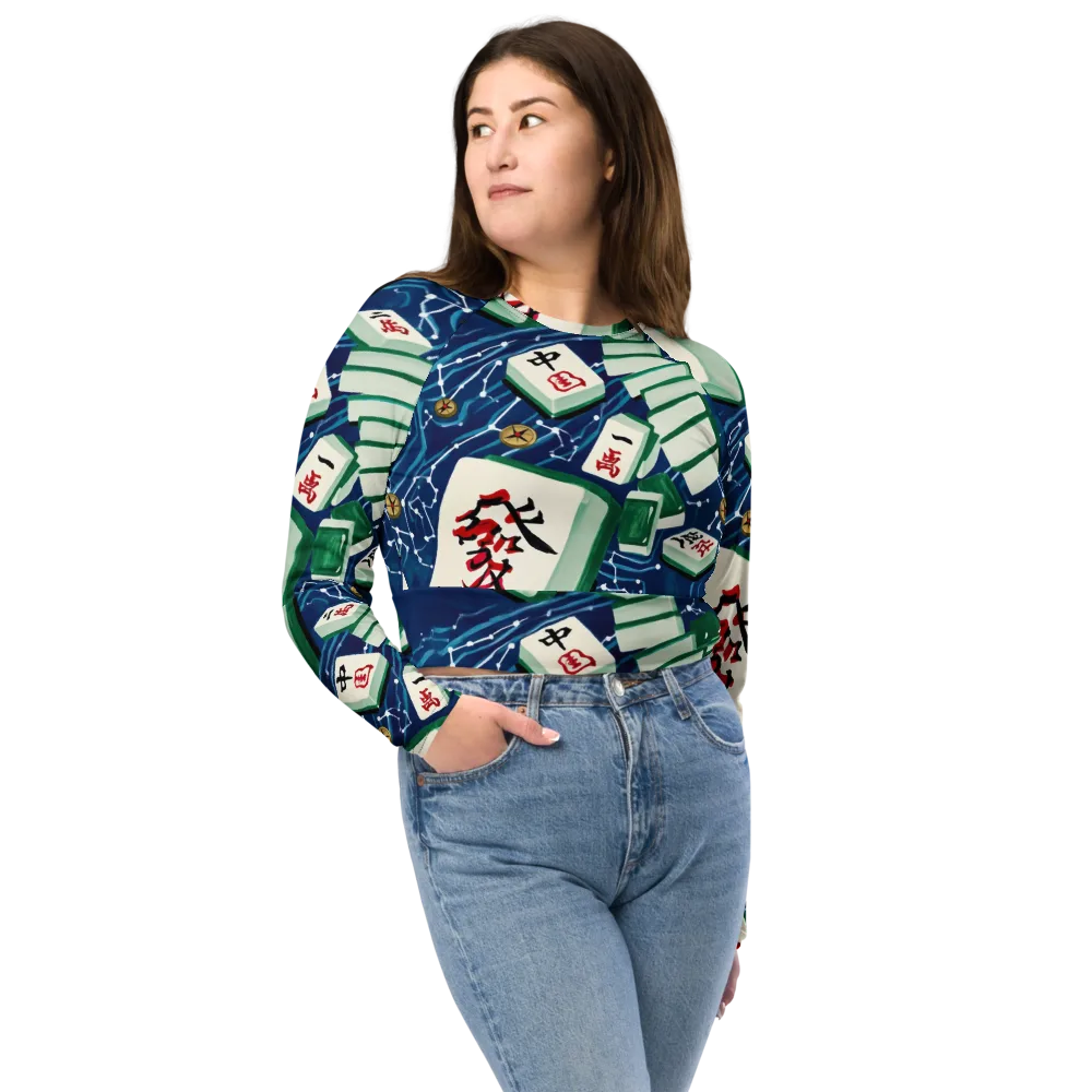 Compass Almanac on Long Sleeve Crop Top — Front
