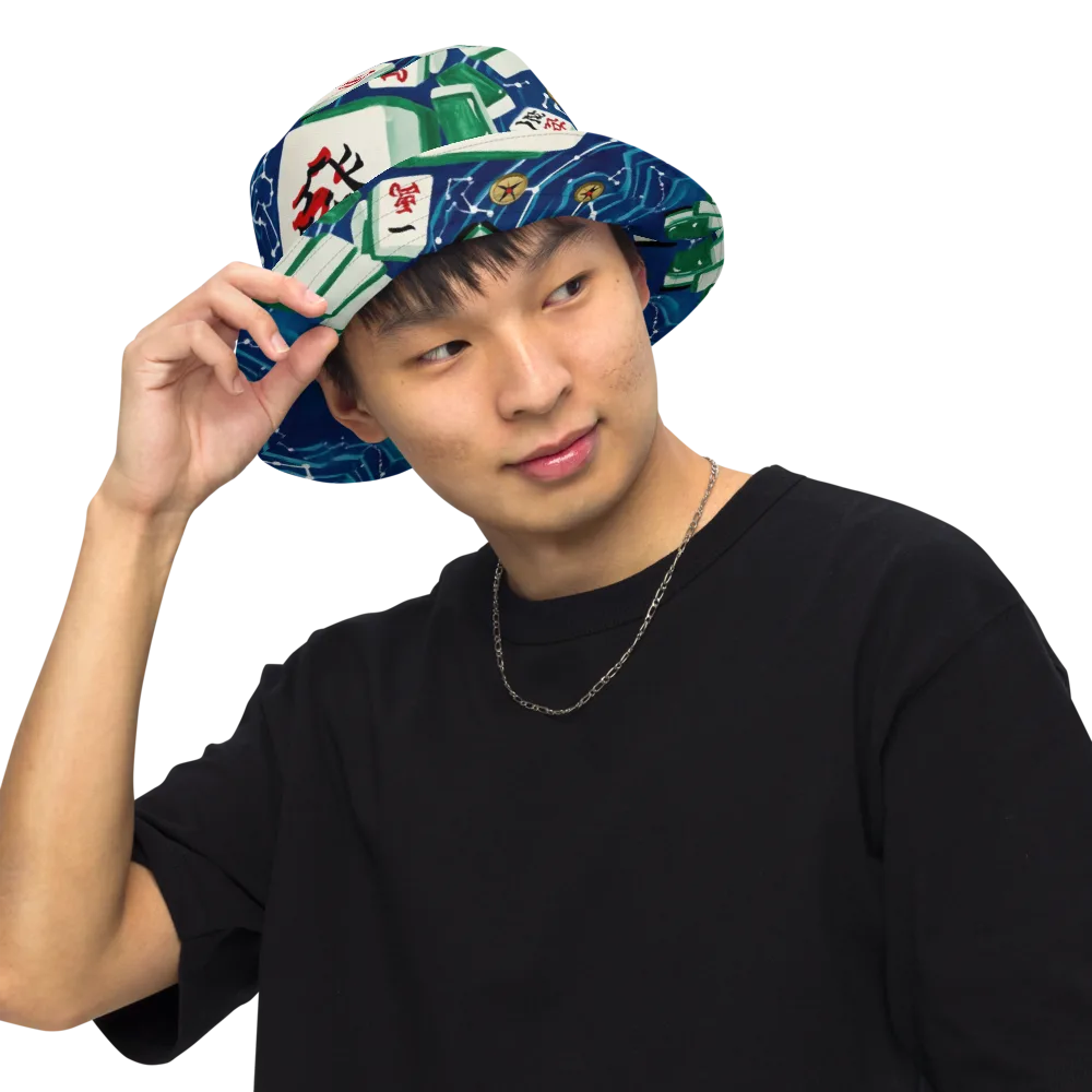 Compass Almanac on Reversible Bucket Hat — Front Inside