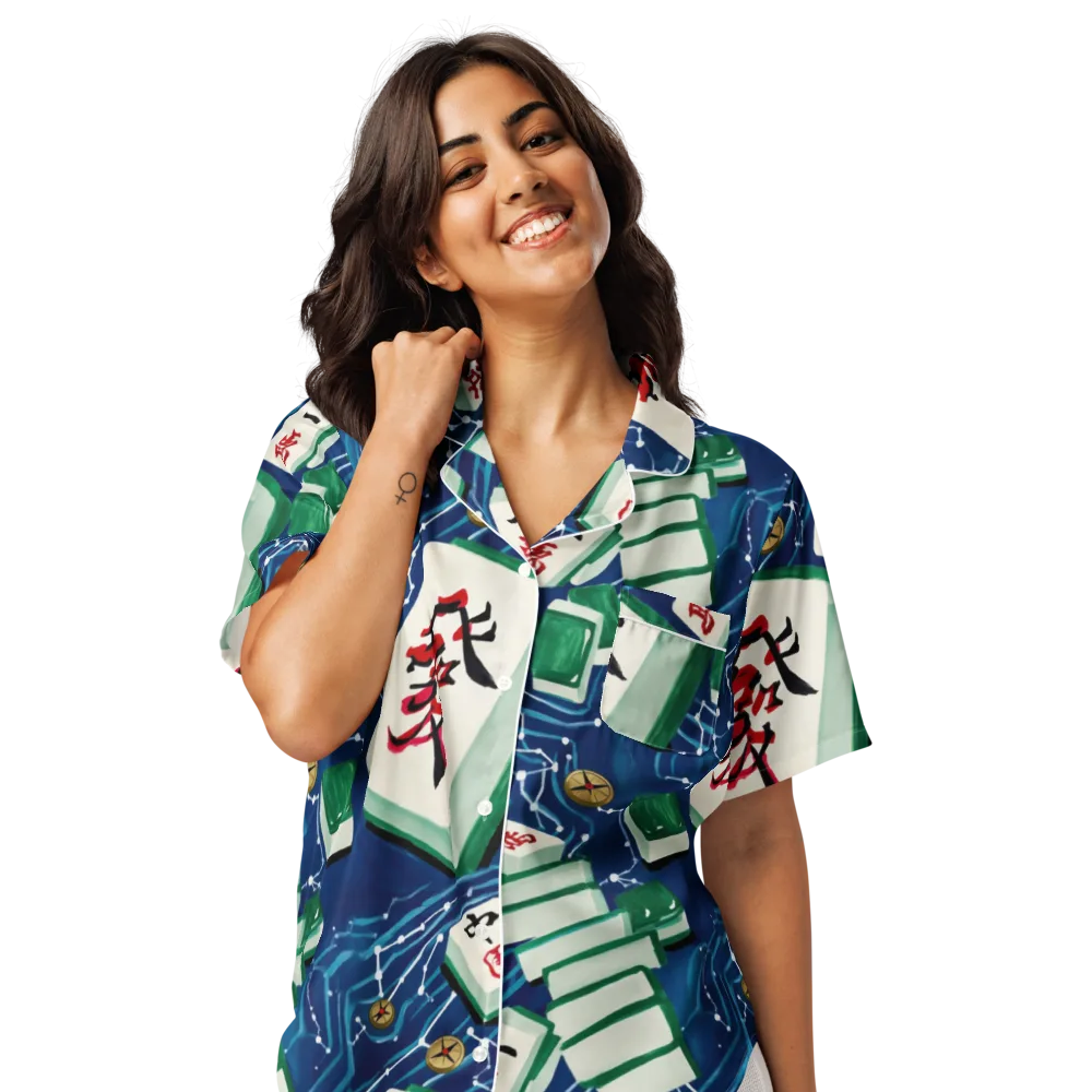 Compass Almanac on Women's Short Sleeve Pajama Top — Front