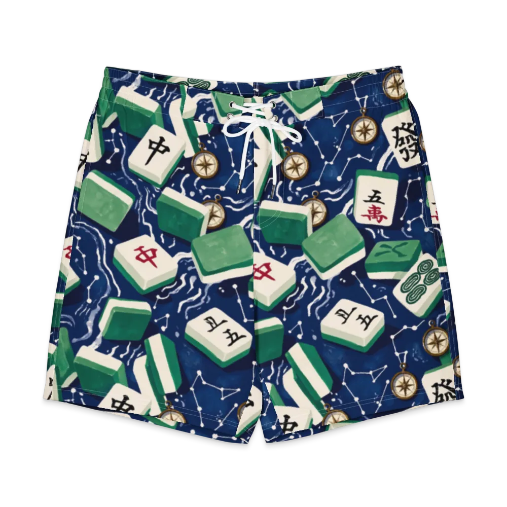 Compass Fortune on Men's Board Shorts — Front