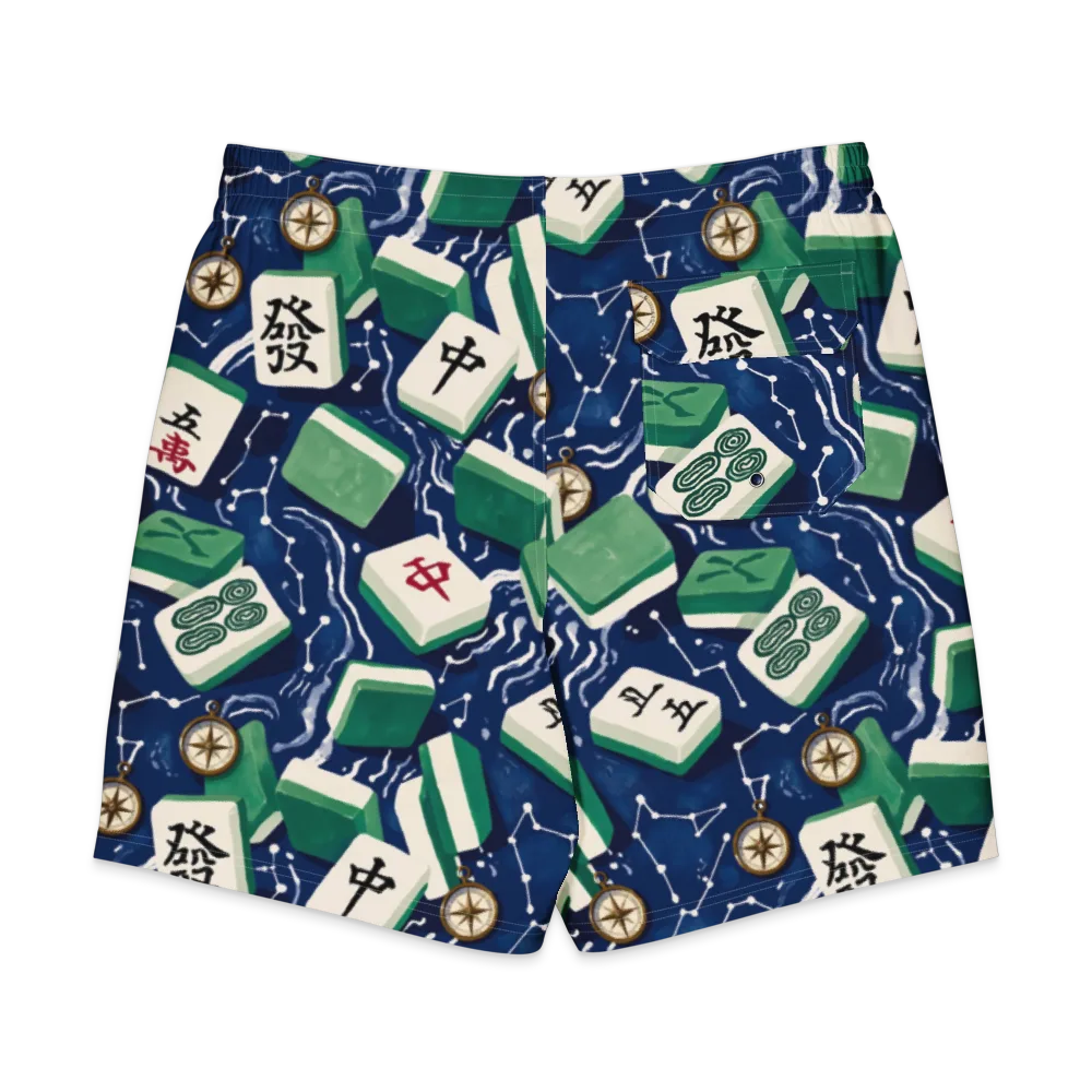 Compass Fortune on Men's Board Shorts — Back