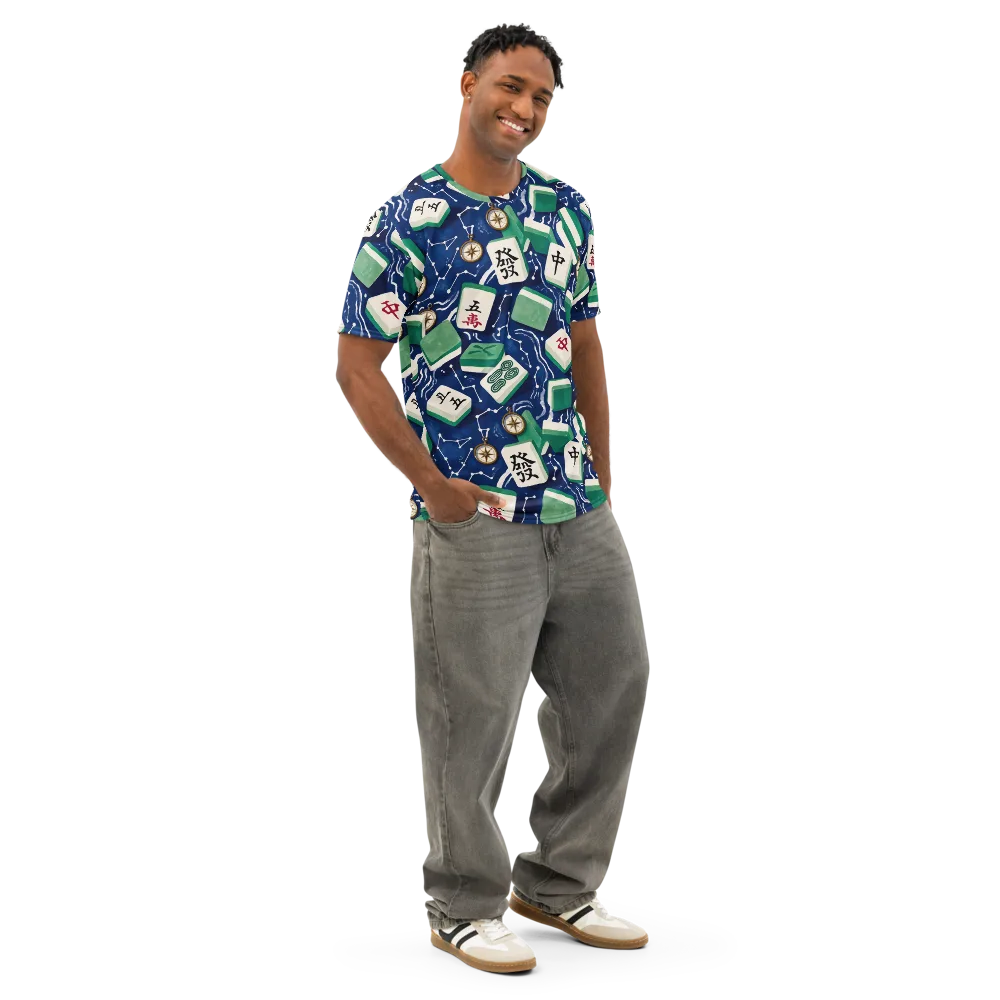 Compass Fortune on Men's Cotton Crew Neck T-Shirt — Right Front