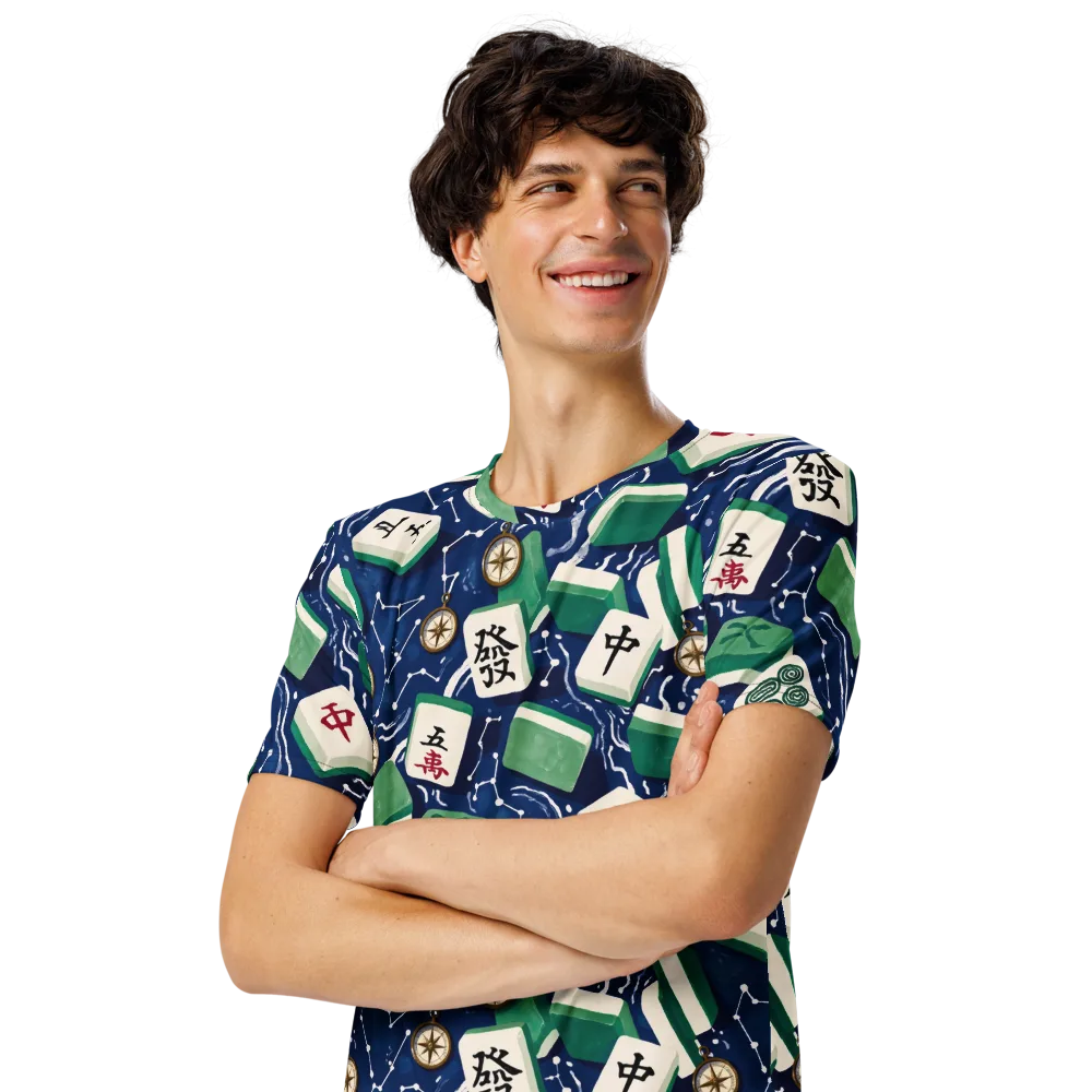 Compass Fortune on Men's Crew Neck T-Shirt — Left Front