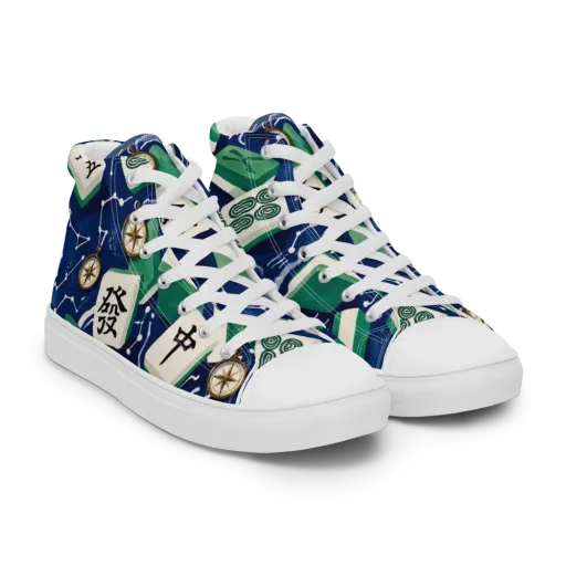 Compass Fortune on a Men's High Top Canvas Shoes
