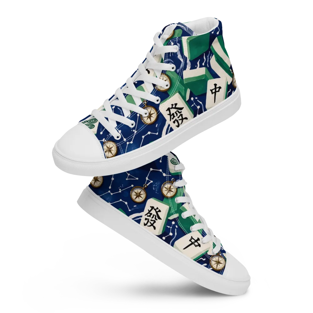 Compass Fortune on Men's High Top Canvas Shoes — Front