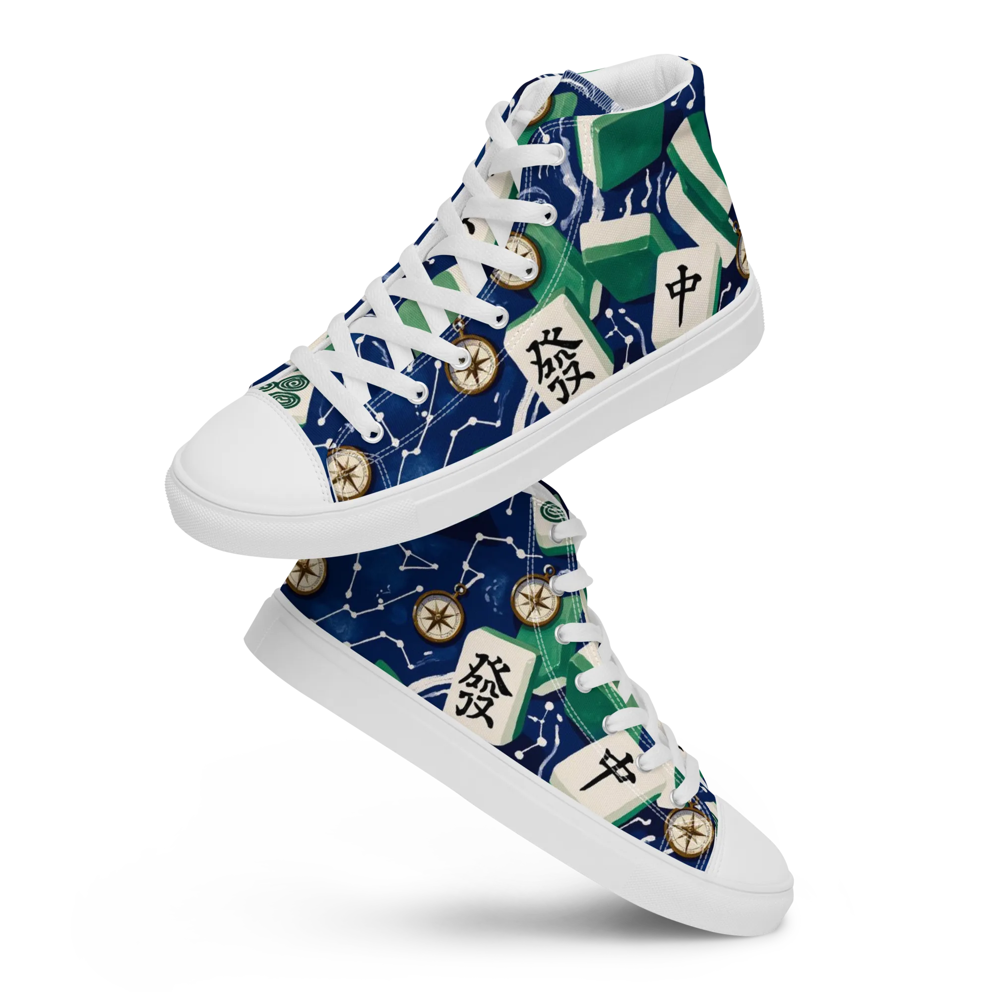 Compass Fortune on Women's High Top Canvas Shoes — Front