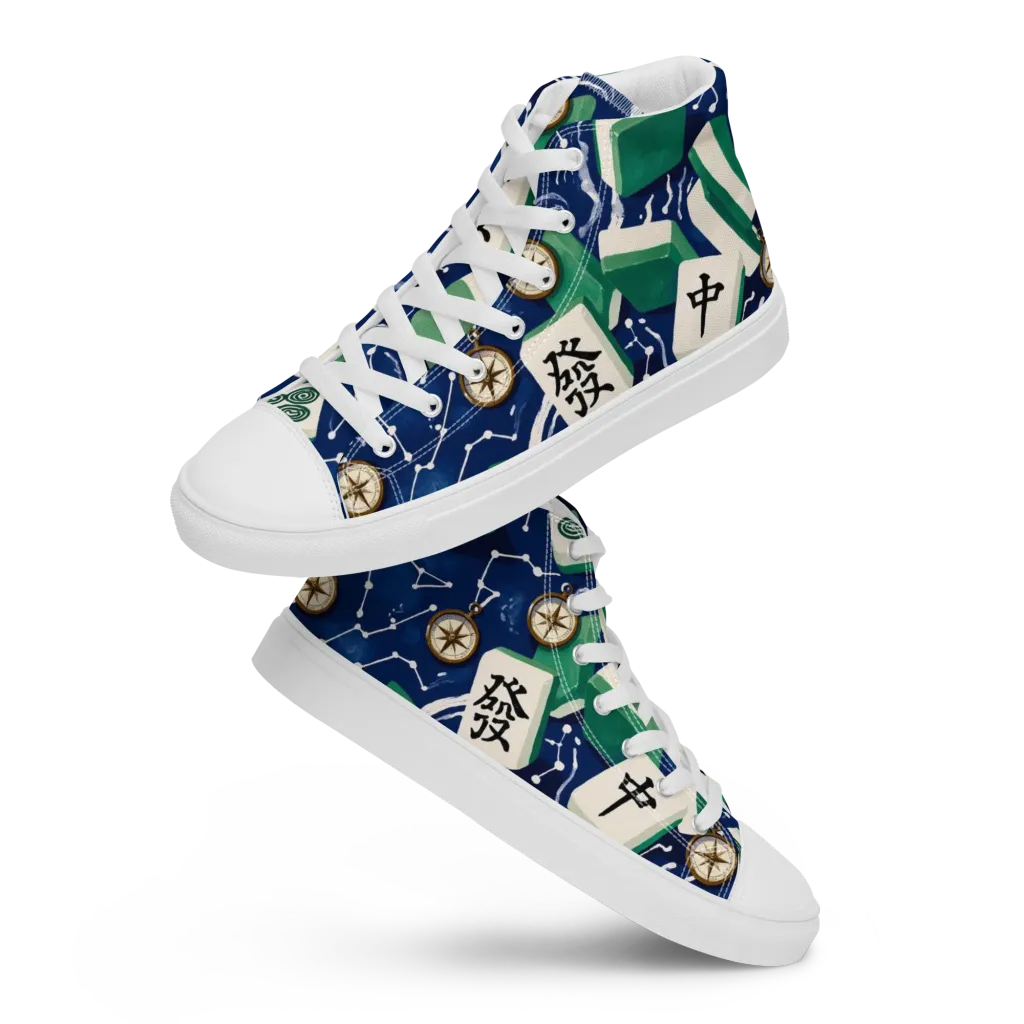 Compass Fortune on Women's High Top Canvas Shoes — Front