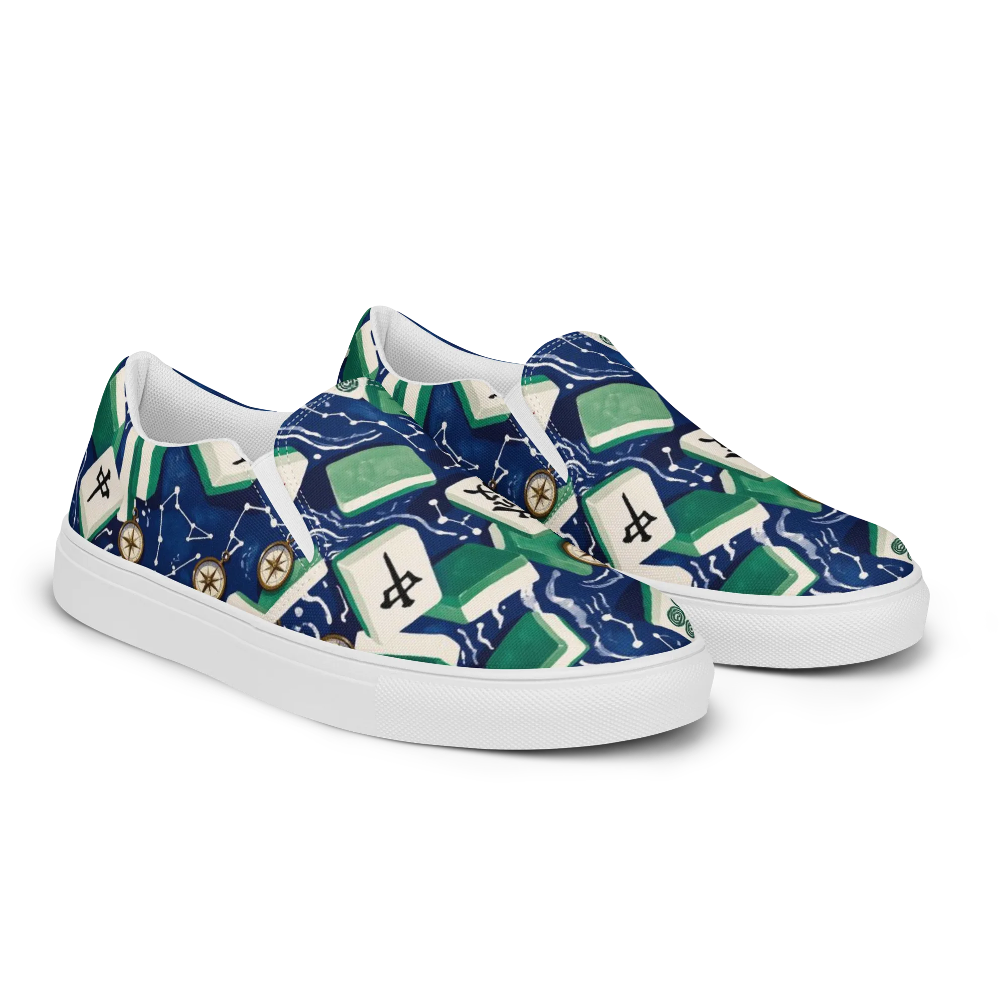 Compass Fortune on Men's Slip-On Canvas Shoes — Right Front