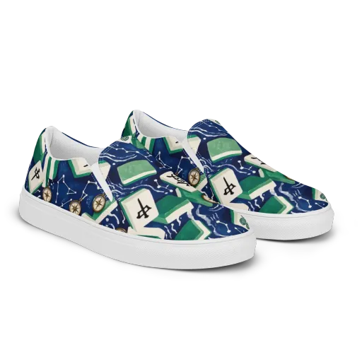 Compass Fortune on a Men's Slip-On Canvas Shoes