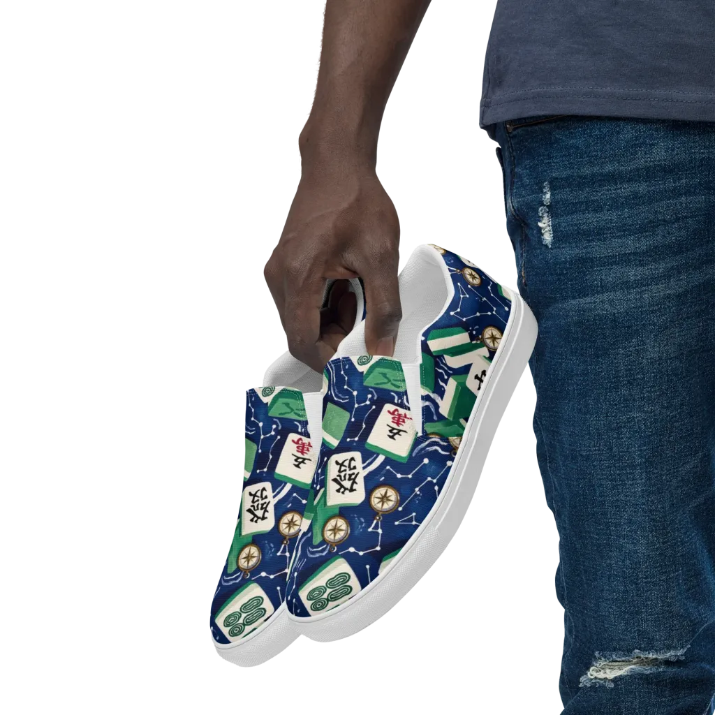 Compass Fortune on Men's Slip-On Canvas Shoes — Left Front