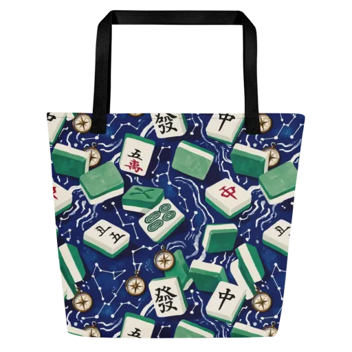 Compass Fortune on a Large Tote Bag W/ Pocket