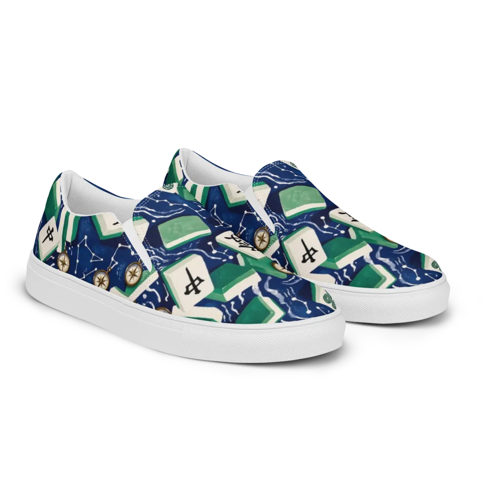 Compass Fortune on Women's Slip-On Canvas Shoes — Right Front