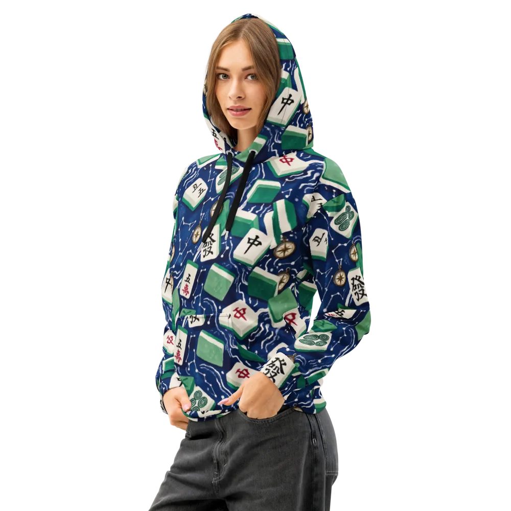 Compass Fortune on Cotton Hoodie — Left Front