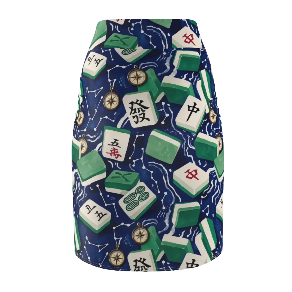 Compass Fortune on Pencil Skirt — Back