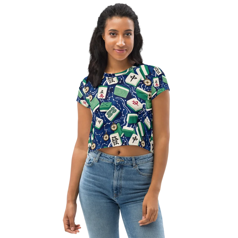 Compass Fortune on Crop Tee — Front