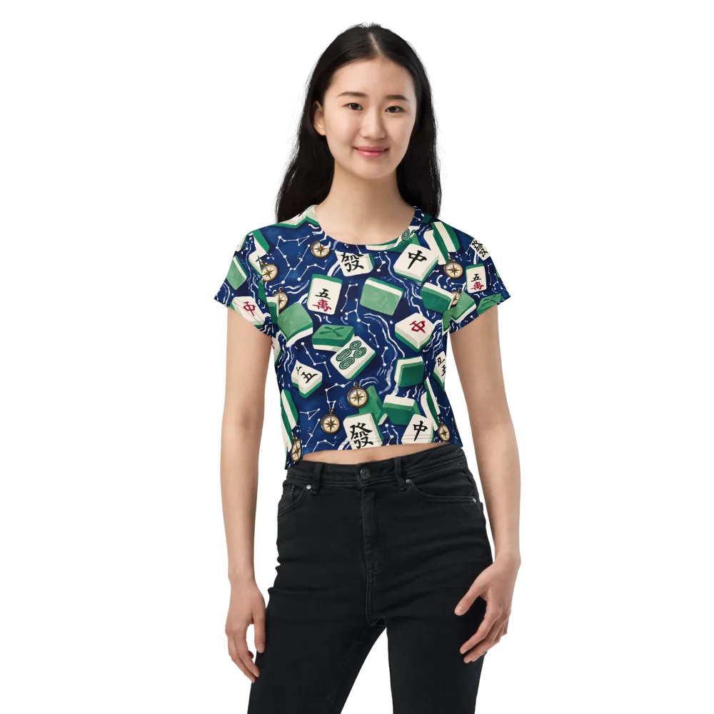 Compass Fortune on Crop Tee — Front