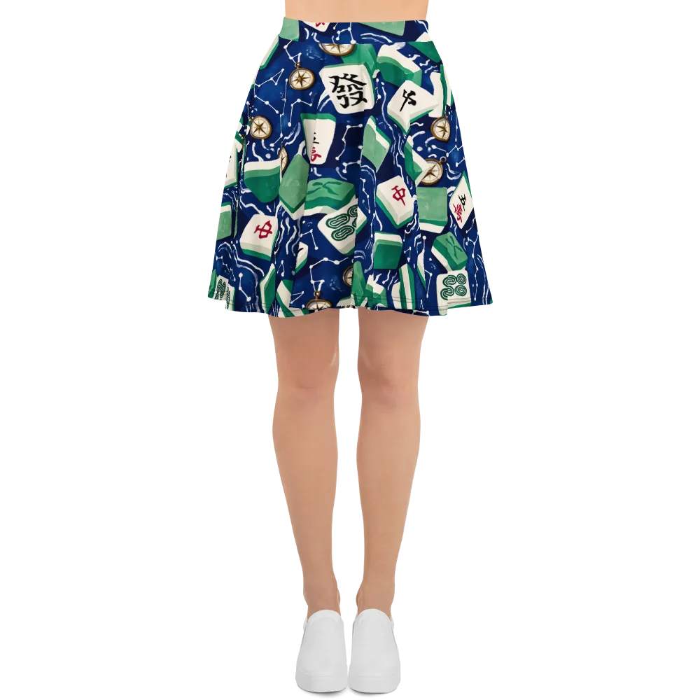 Compass Fortune on Skater Skirt — Front