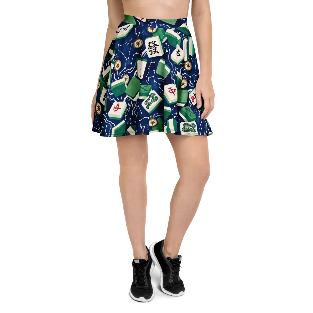 Compass Fortune on Skater Skirt — Front