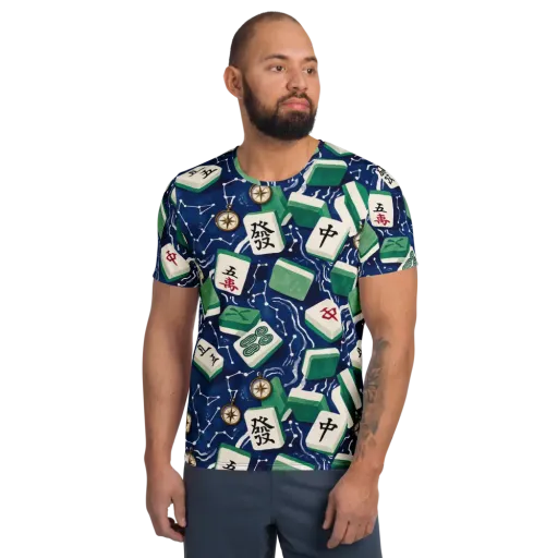 Compass Fortune on a Men's Athletic T-Shirt