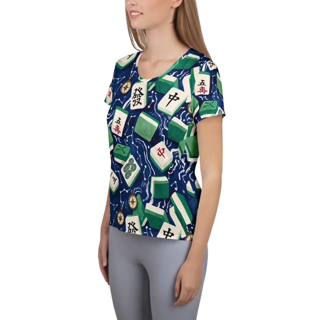 Compass Fortune on Women's Athletic T-Shirt — Left