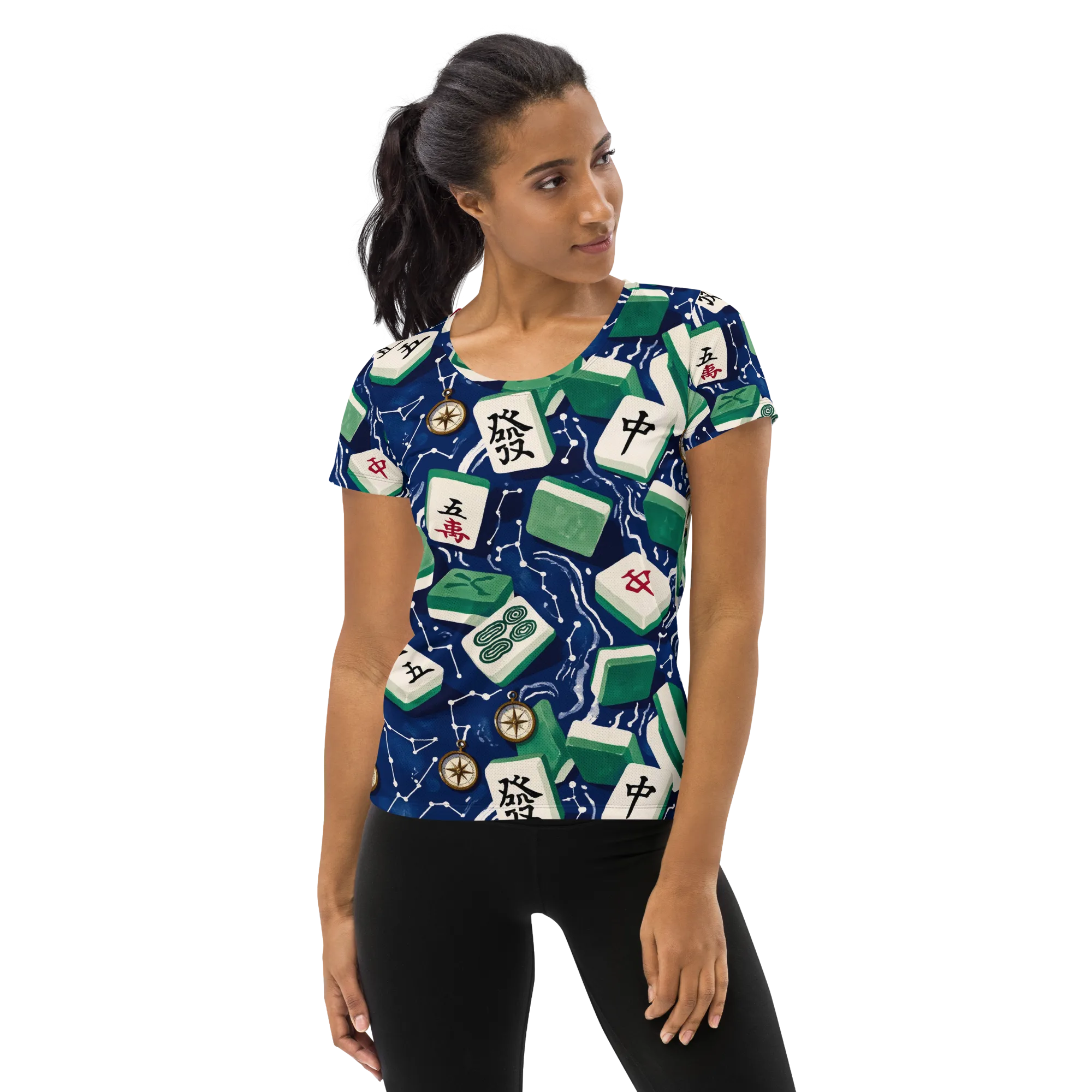 Compass Fortune on Women's Athletic T-Shirt — Front