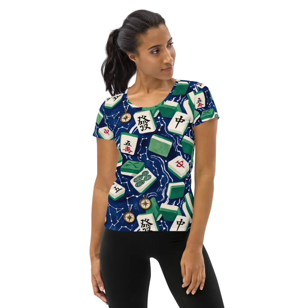Compass Fortune on Women's Athletic T-Shirt — Front